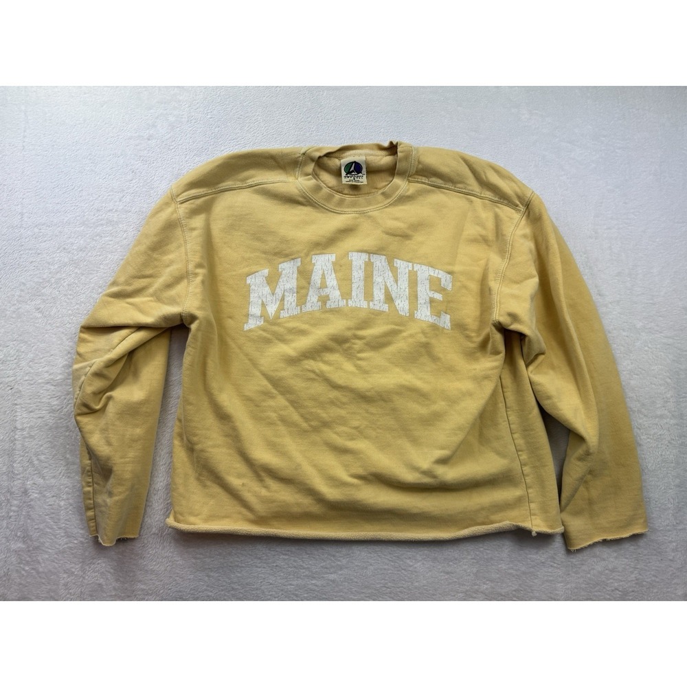 Vintage 90s Maine Crewneck Sweatshirt Thrashed Distressed‎ Small Nautical